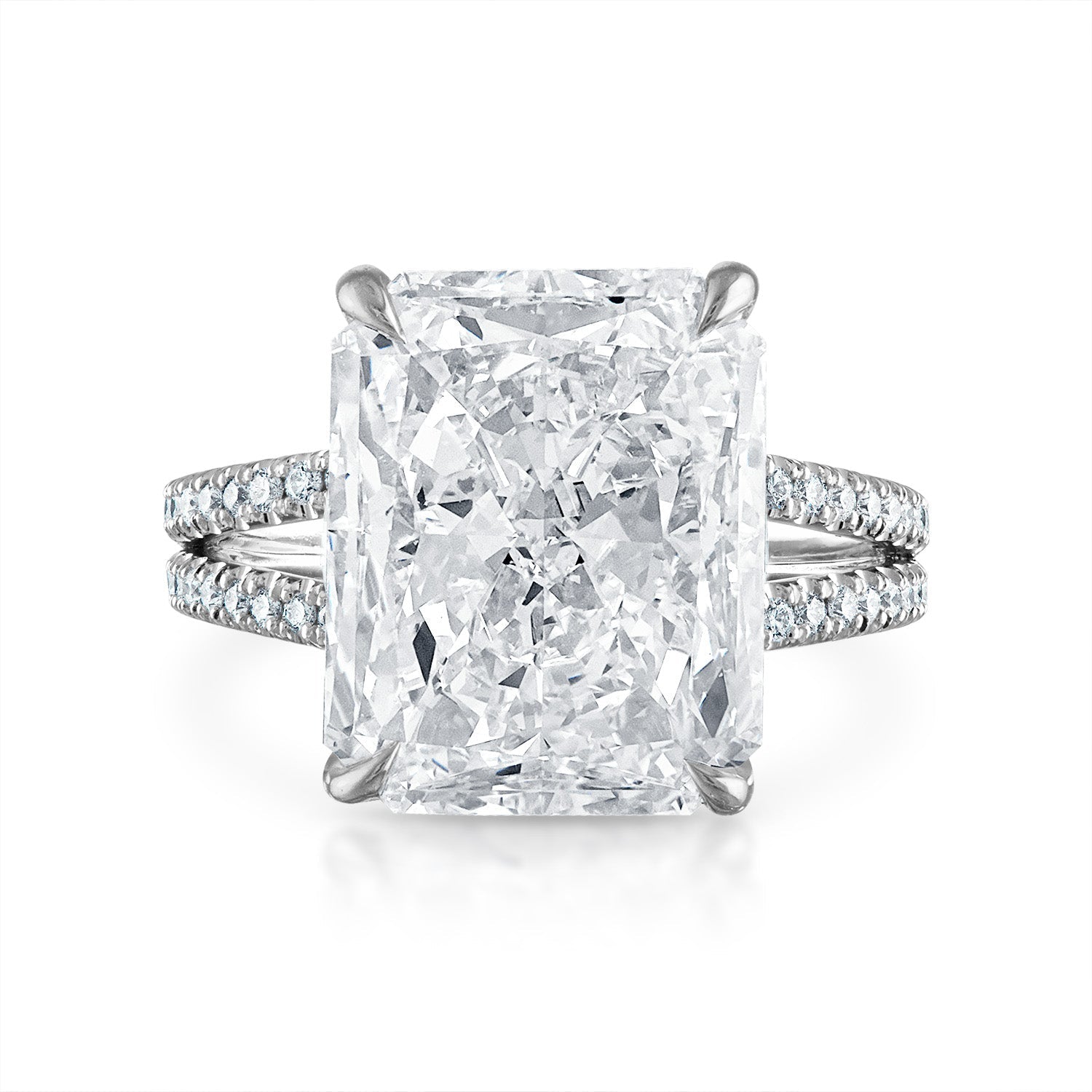 Pave Split Shank Engagement Ring