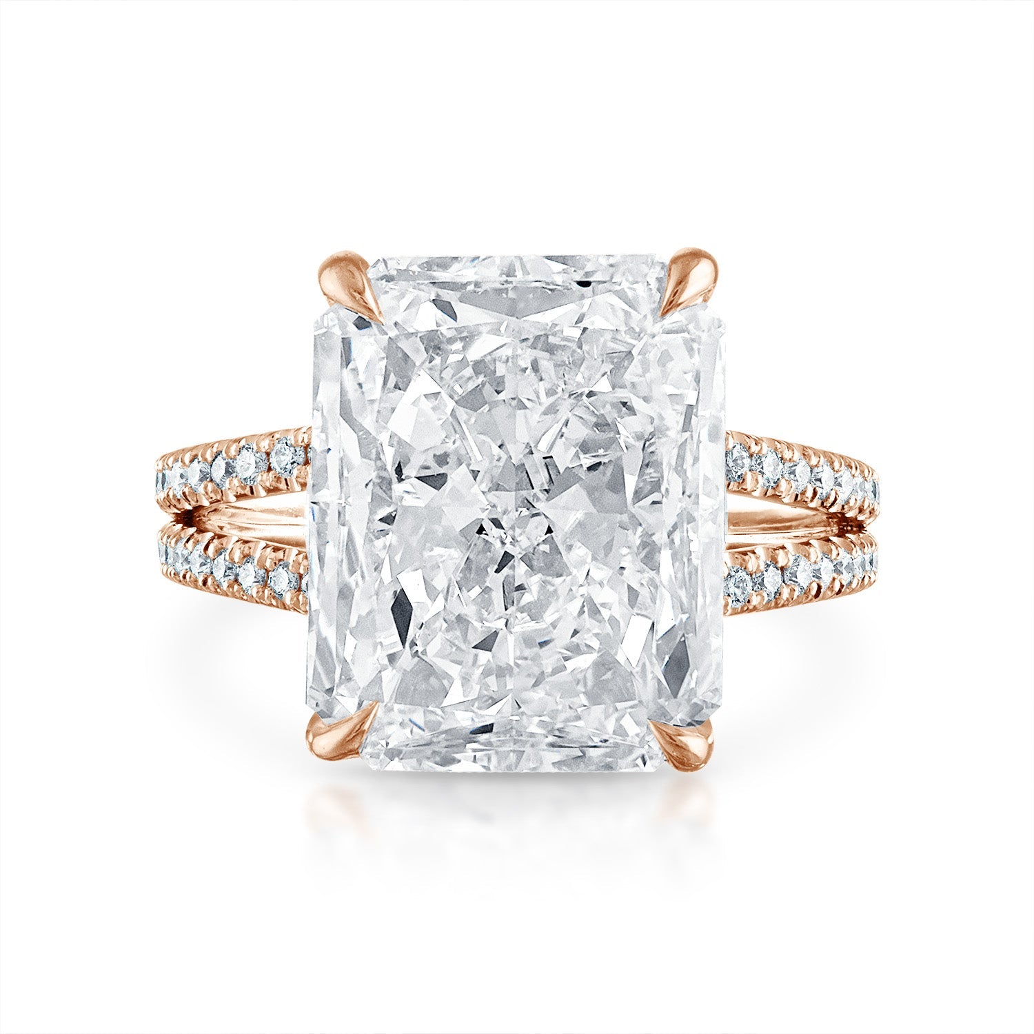 Pave Split Shank Engagement Ring
