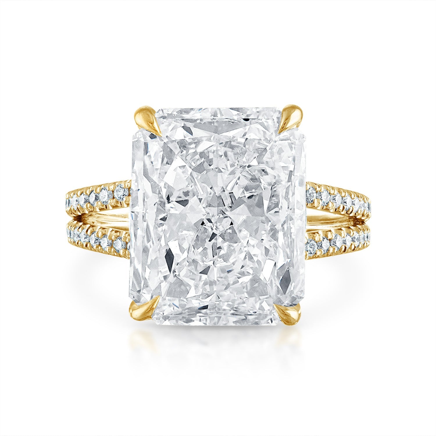 Pave Split Shank Engagement Ring
