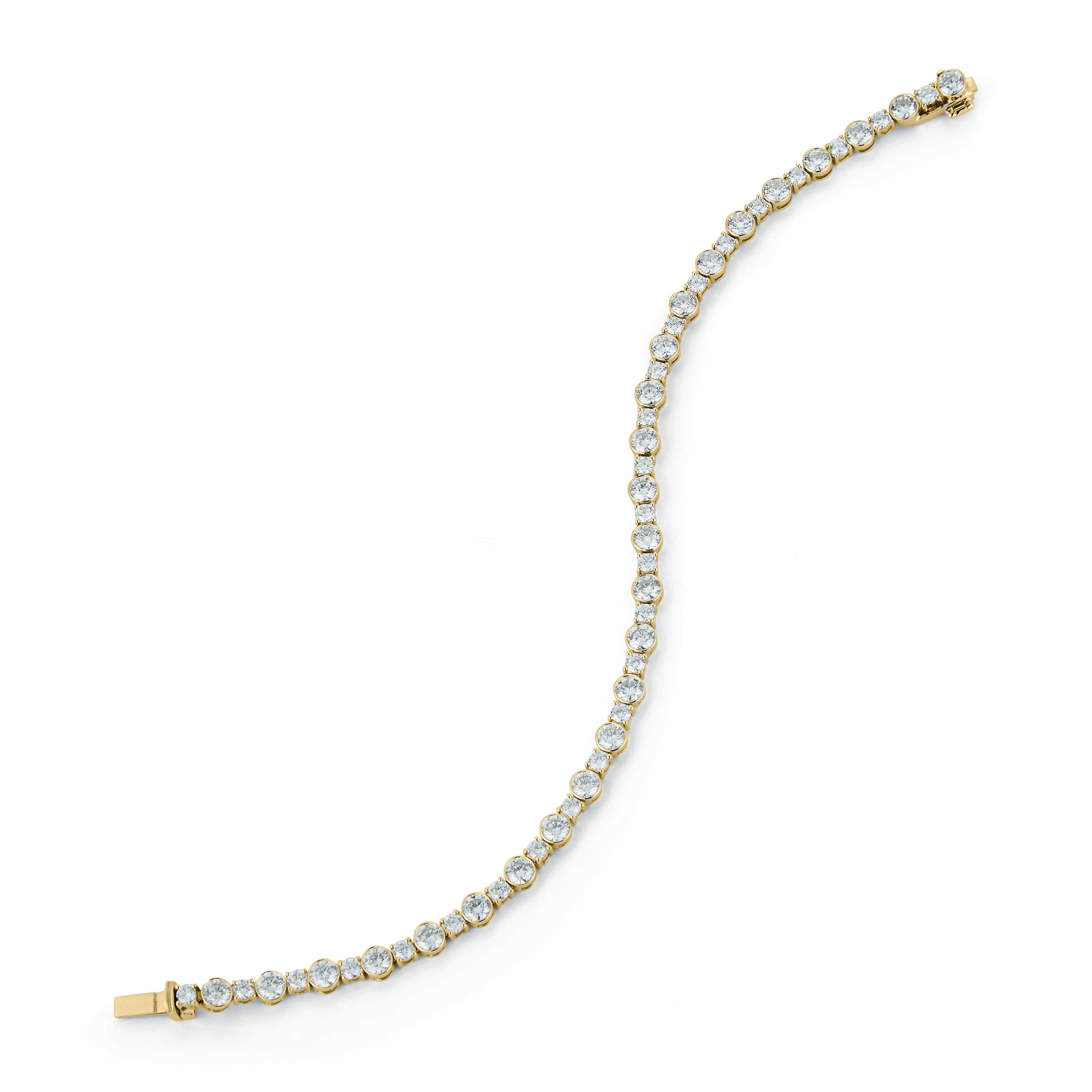 Bezel Yellow Gold Tennis Bracelet