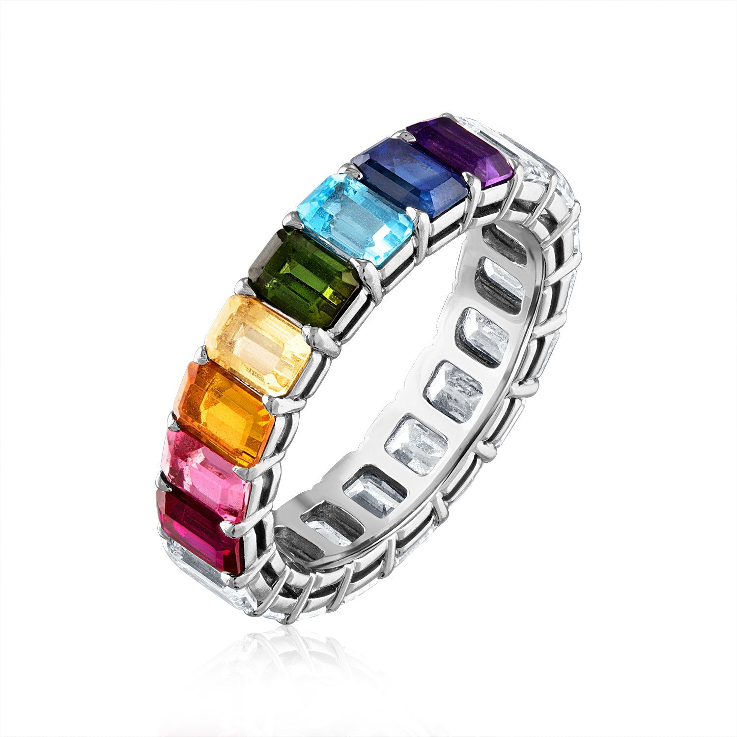Rainbow and Diamond Eternity Band