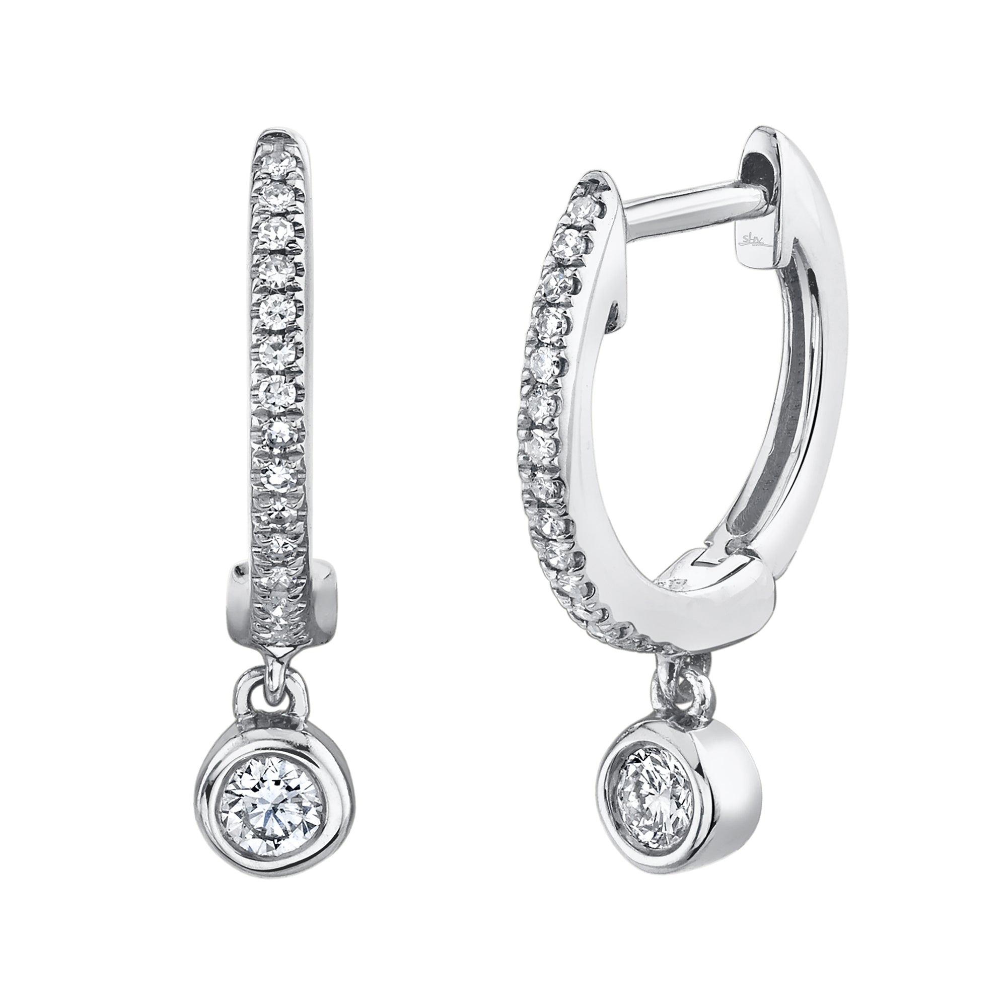 Mini Pave Huggie With Star Drop Silver main image 1