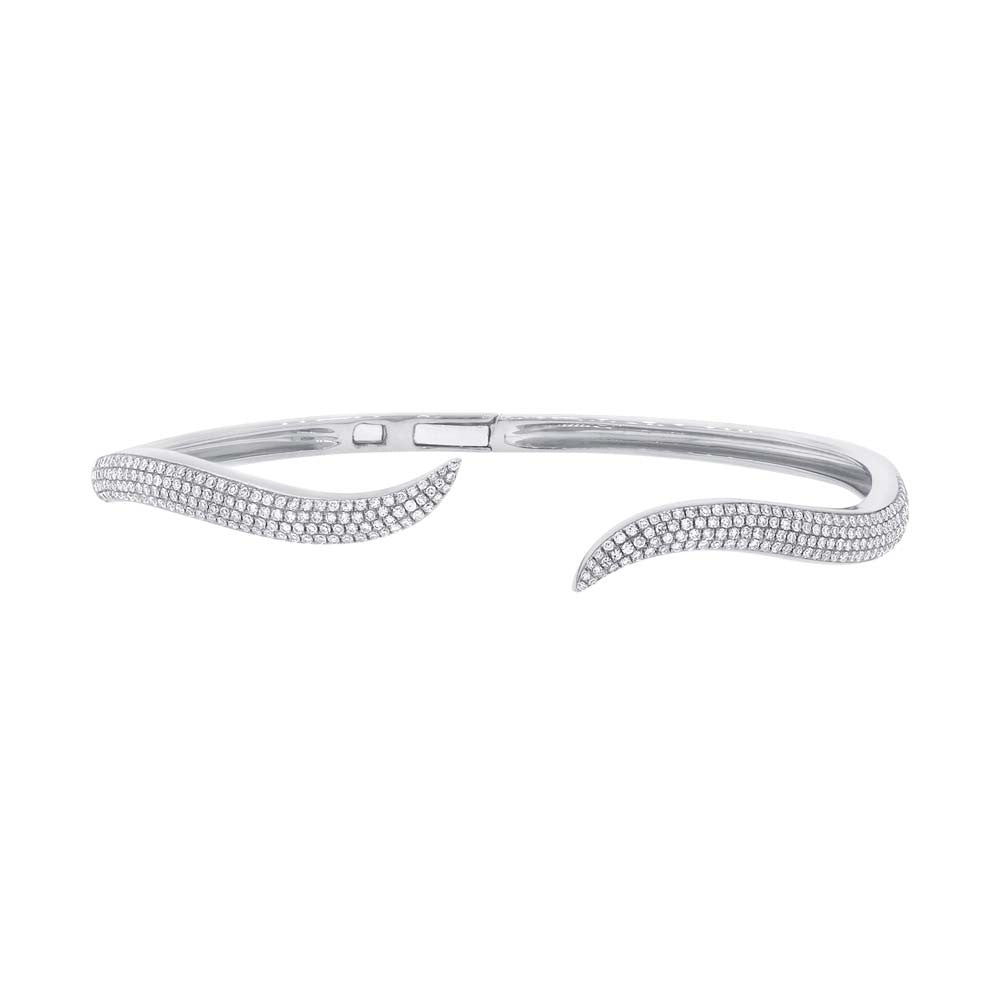 White Gold Pave Wave Cuff