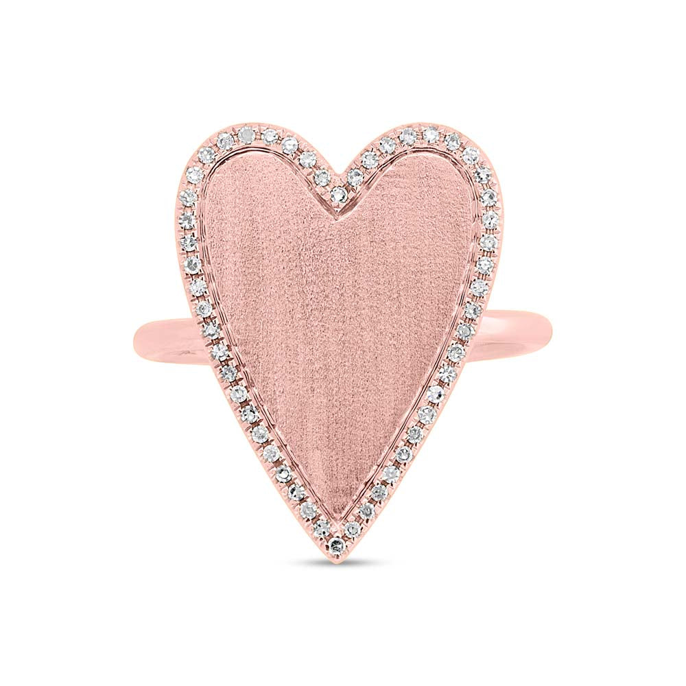 Jumbo Heart Ring with Pave Outline