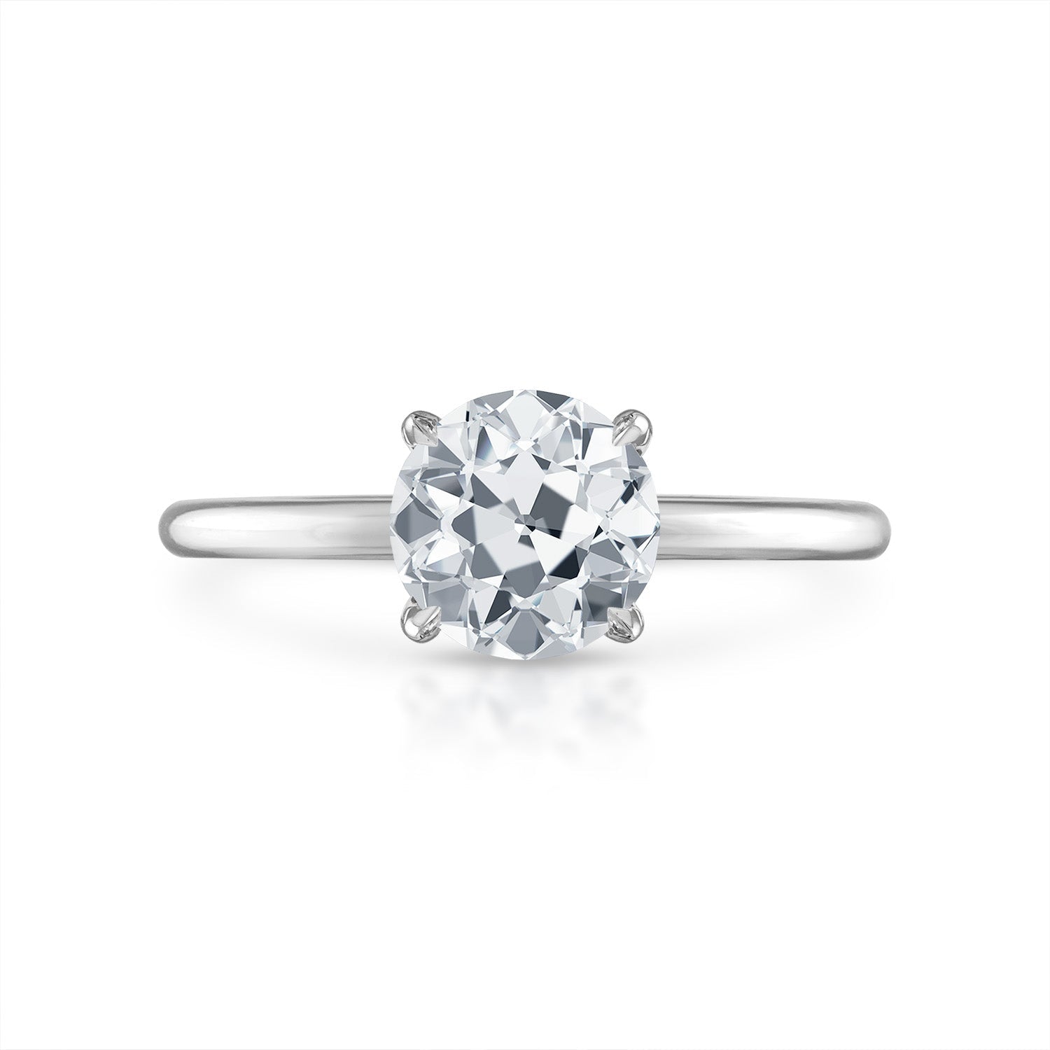 Princess Solitaire Engagement Ring in Platinum