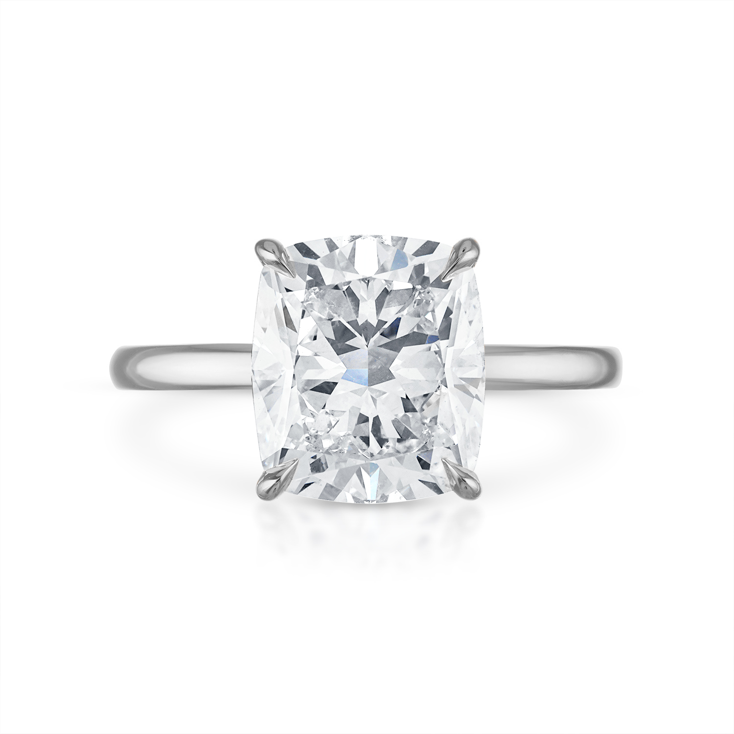 Cushion Solitaire Engagement Ring in Platinum