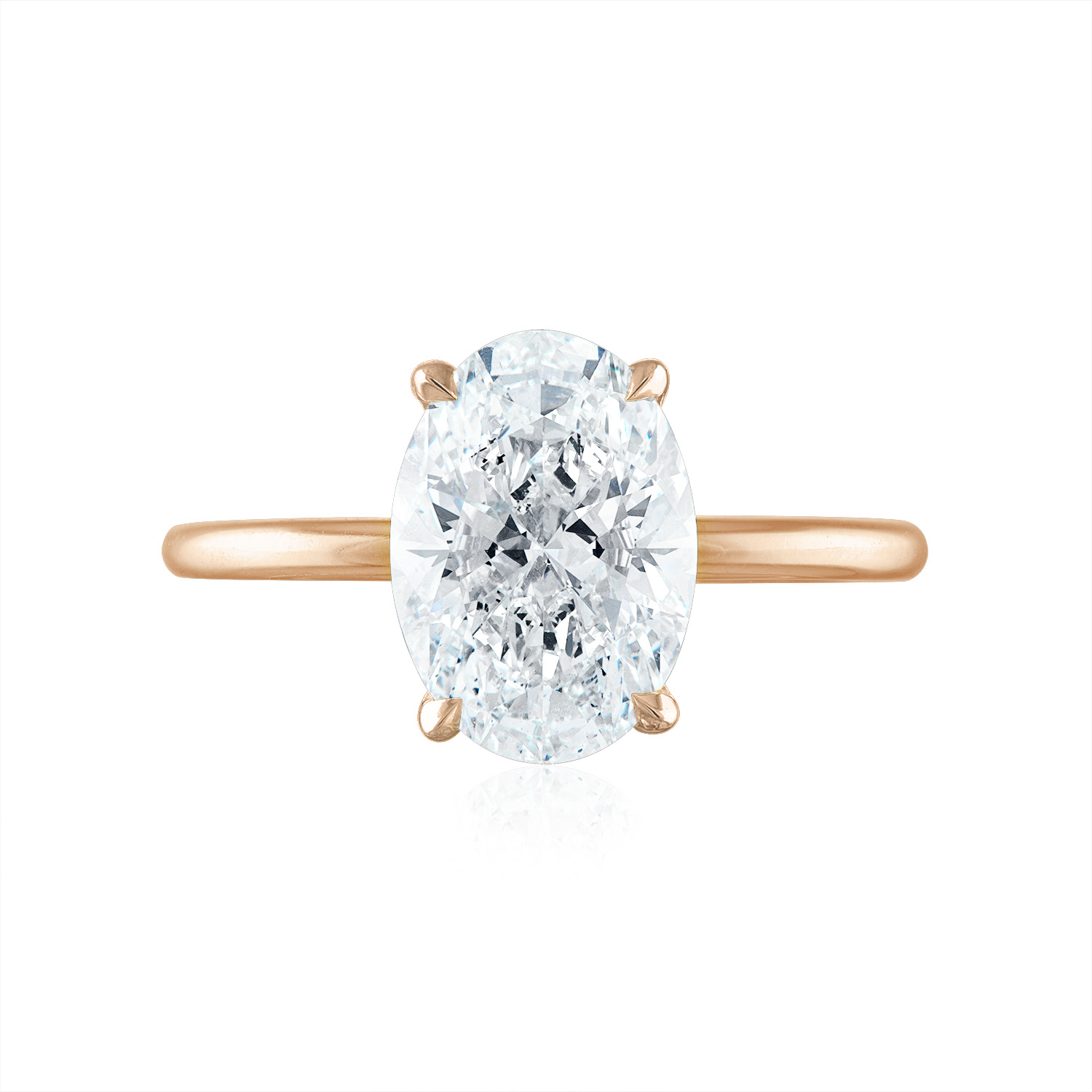 Solitaire Engagement Ring 14K Rose Gold Oval