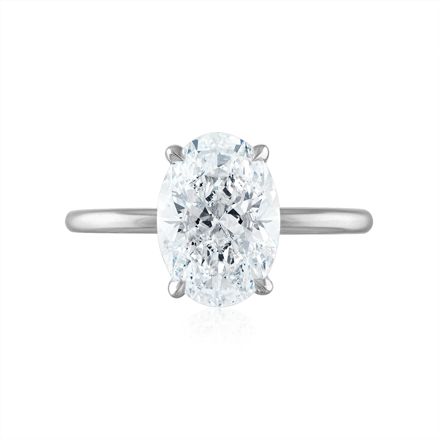 Oval Solitaire Engagement Ring in Platinum