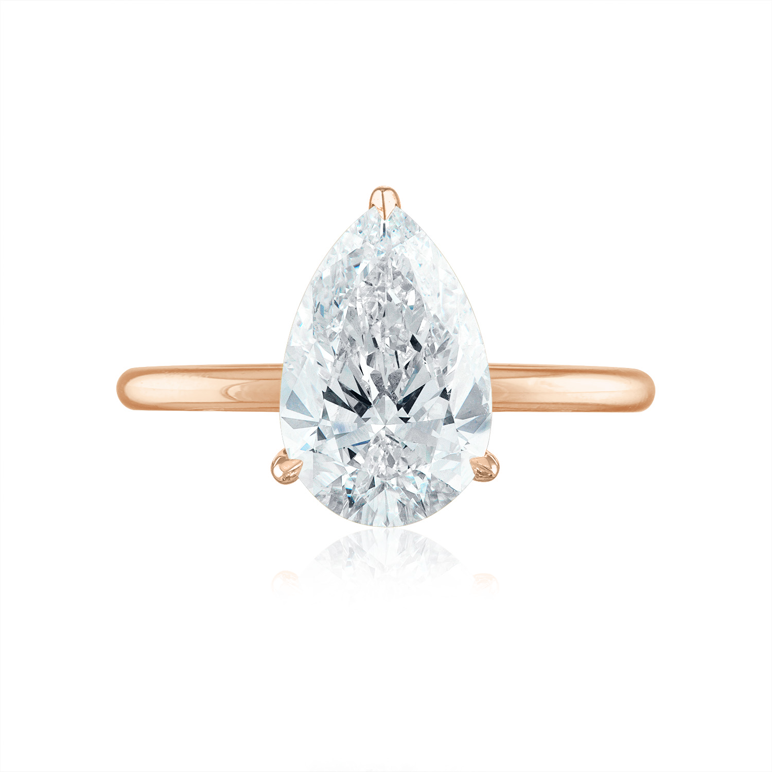 Solitaire Engagement Ring 14K Rose Gold Pear