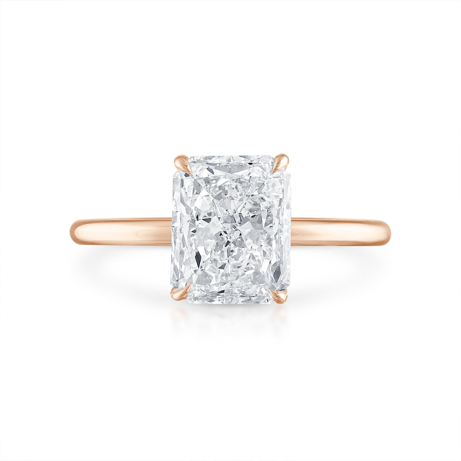 Solitaire Engagement Ring 14K Rose Gold Radiant