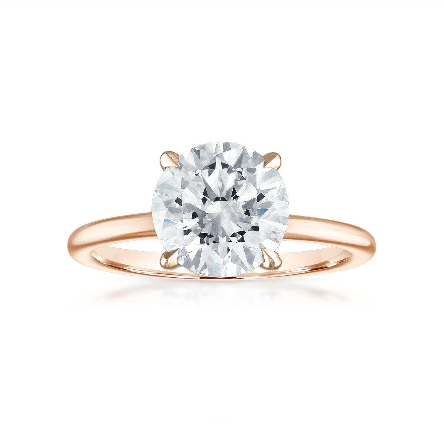 Solitaire Engagement Ring 14K Rose Gold Round