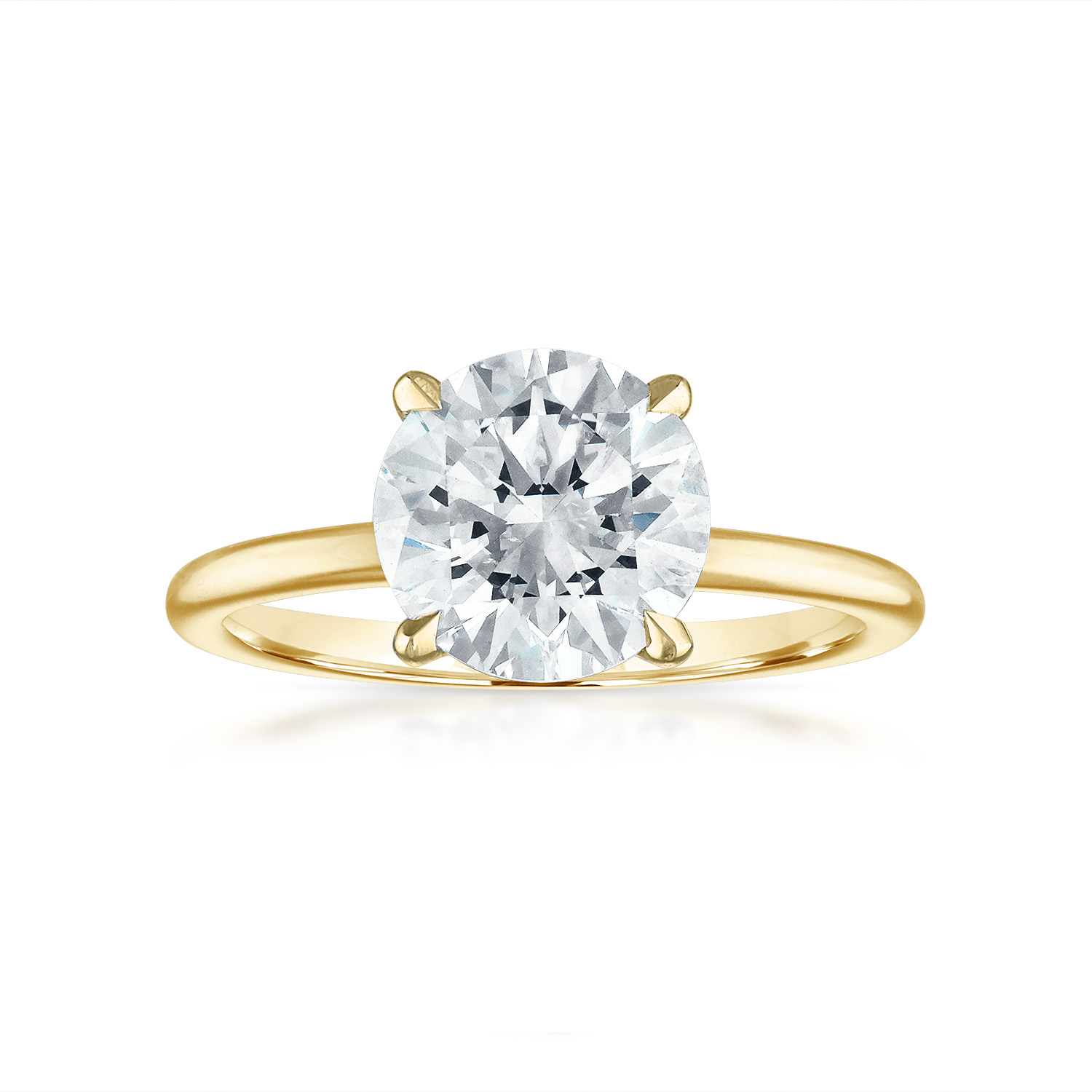 Solitaire Engagement Ring 18K Yellow Gold Round