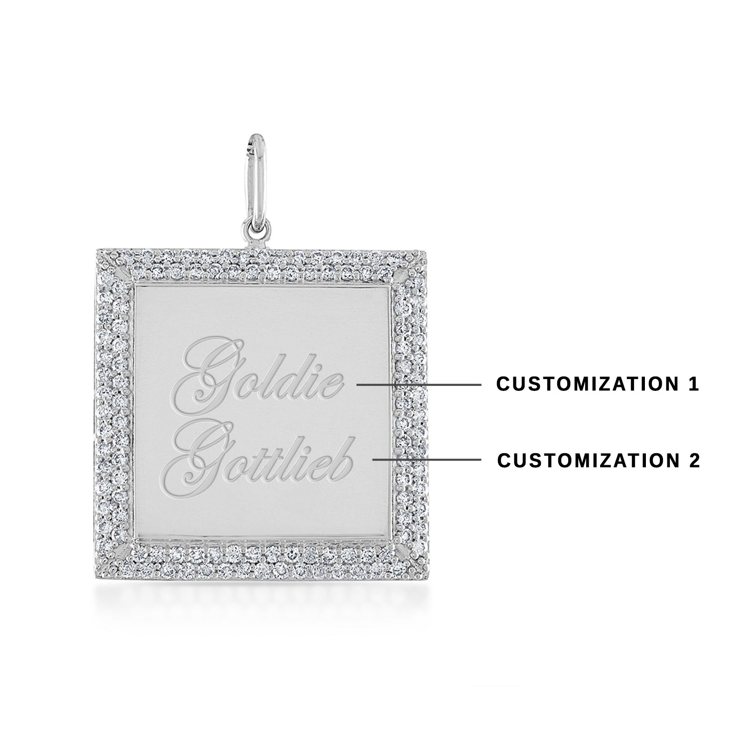 Square Diamond Edge Tag Charm