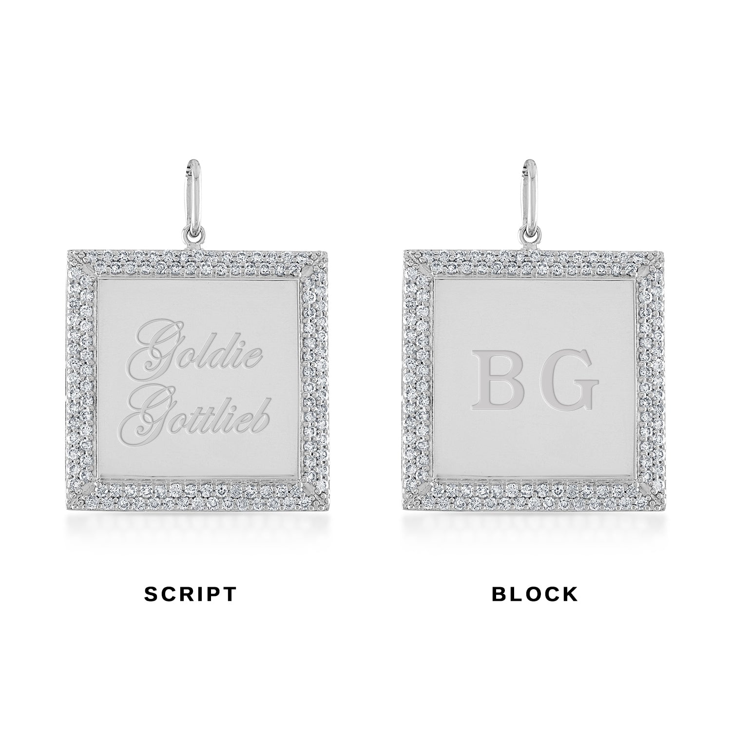 Square Diamond Edge Tag Charm