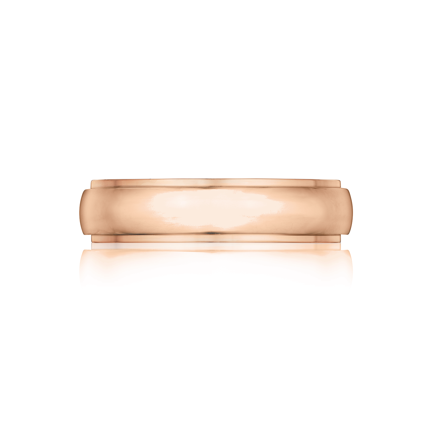 Step Edge Gold Wedding Band in Platinum and Rose Gold