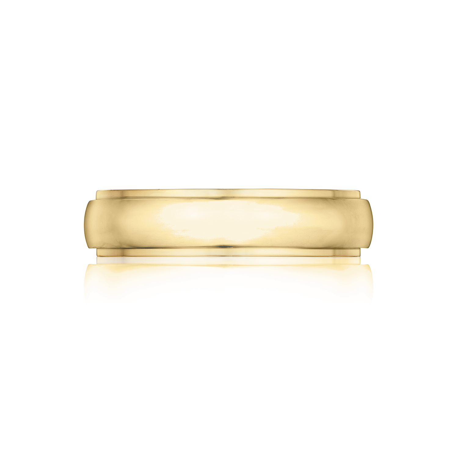 Step Edge Gold Wedding Band in Yellow Gold