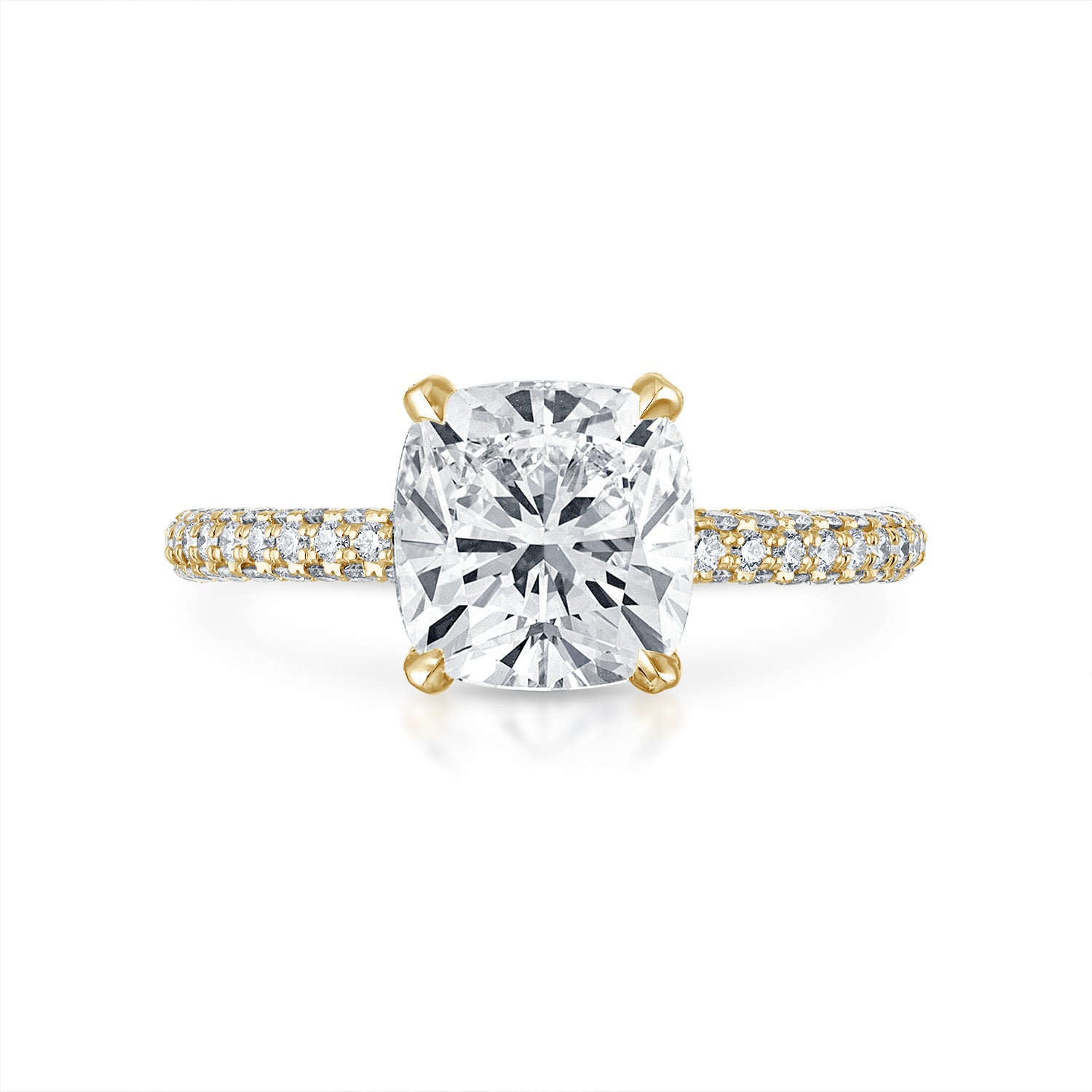 Three Sided Pave Engagement Ring