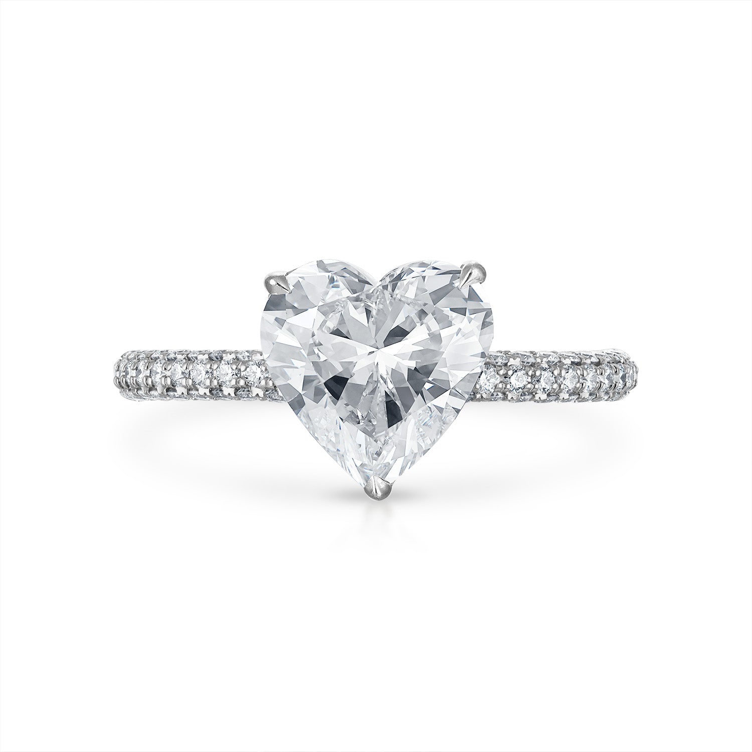Three Sided Pave Engagement Ring
