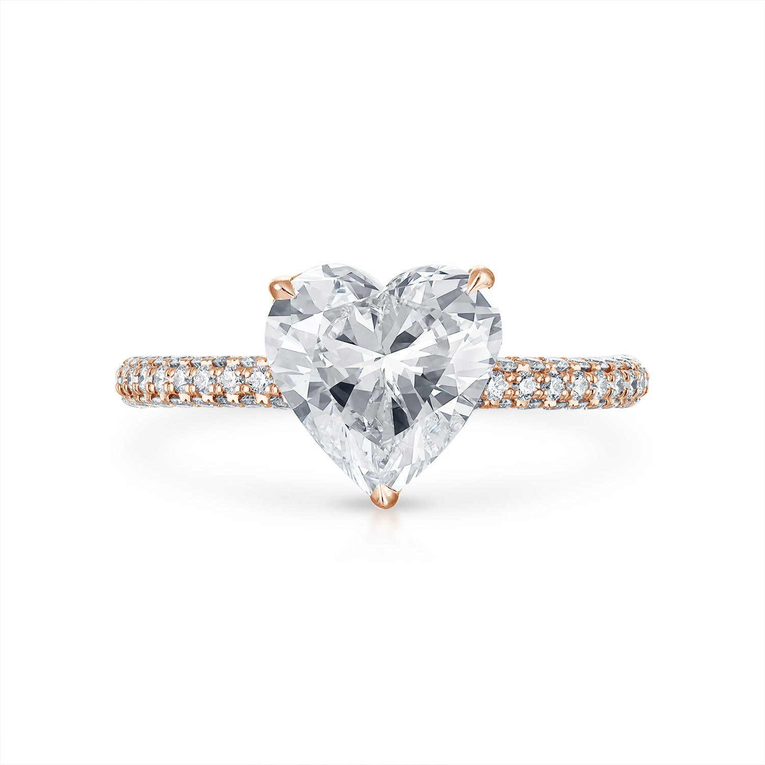 Three Sided Pave Engagement Ring