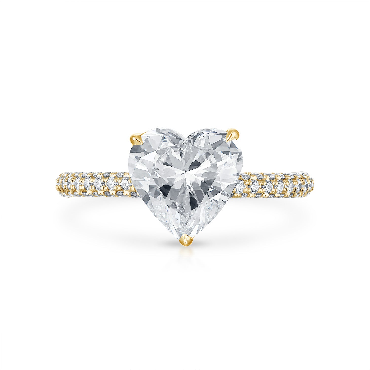 Three Sided Pave Engagement Ring