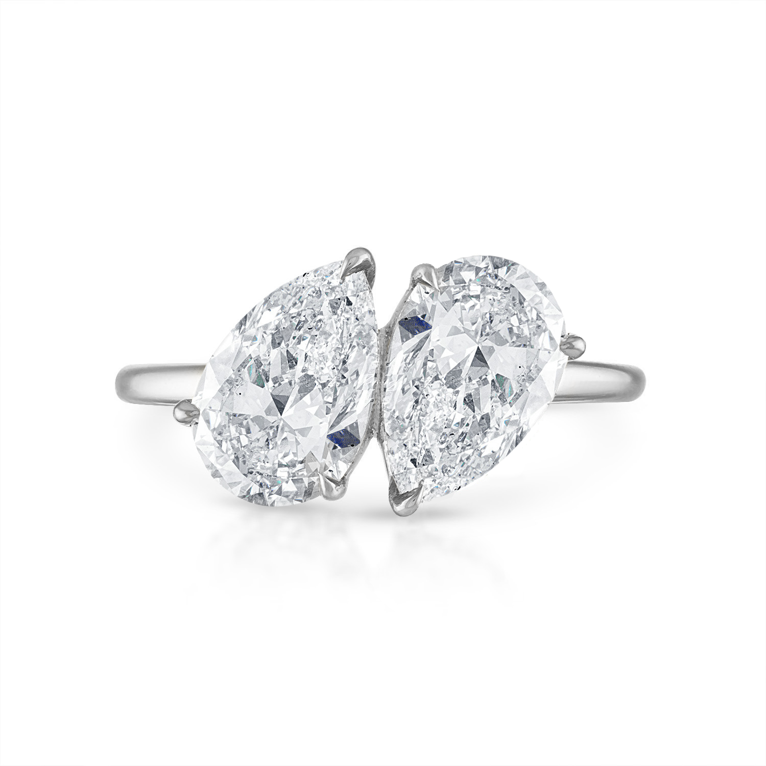 Pear Pear Two Stone Engagement Ring in Platinum
