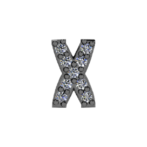 Slider Pave Letter X Charm