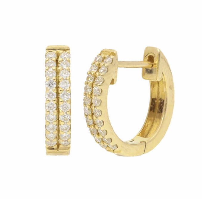 Double Row Pave Huggies