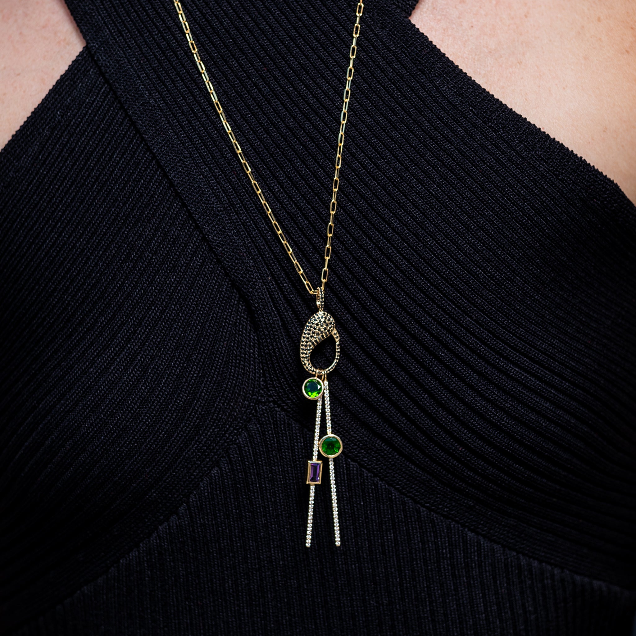 Baguette Shape Pave Stick Charm