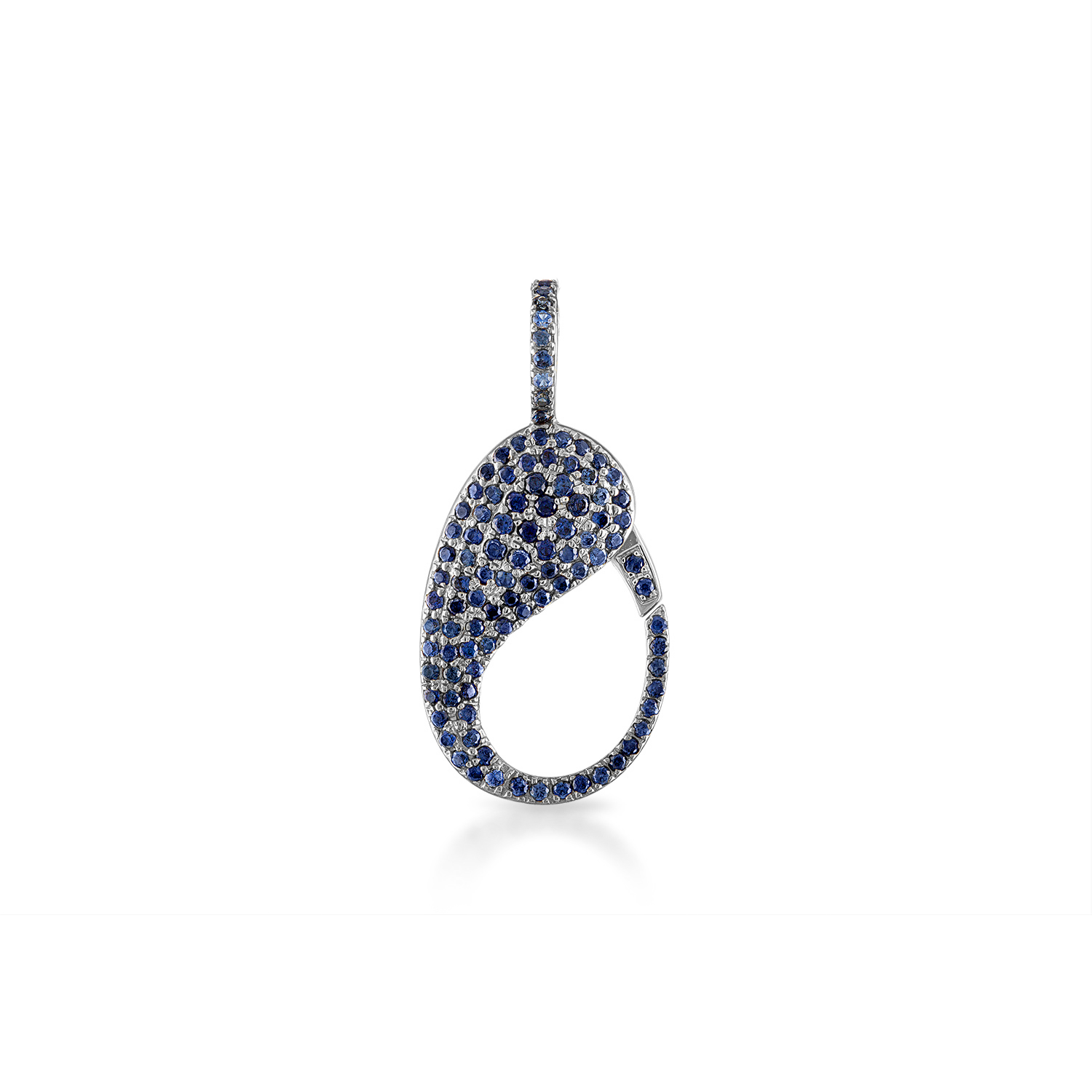 Half Blue Sapphire & Diamond Bezel Paper Clip Bracelet