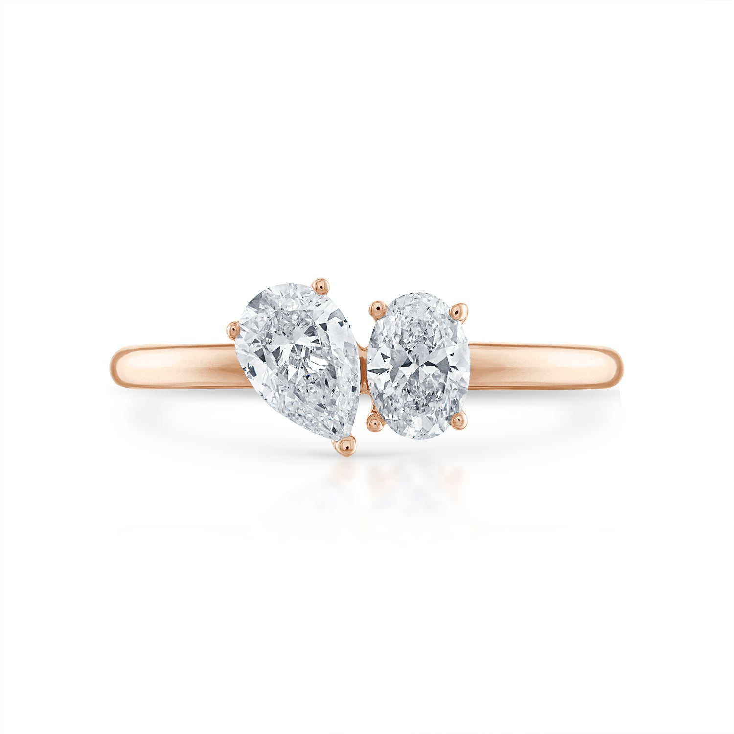 Mini Oval-Pear Two Stone Ring