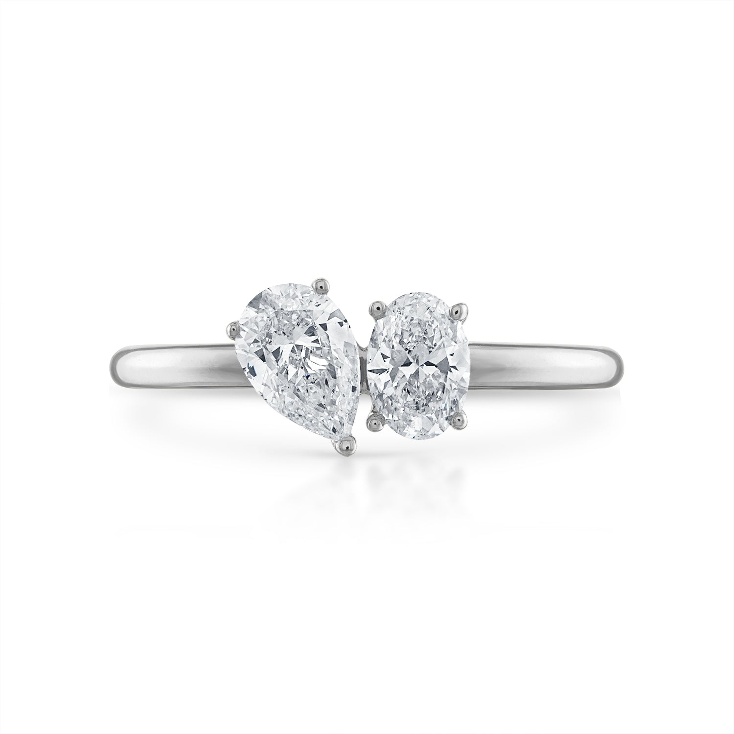 Mini Oval-Pear Two Stone Ring