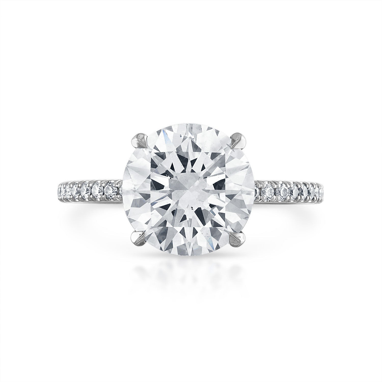 Round Brilliant Cut Pave Engagement Ring