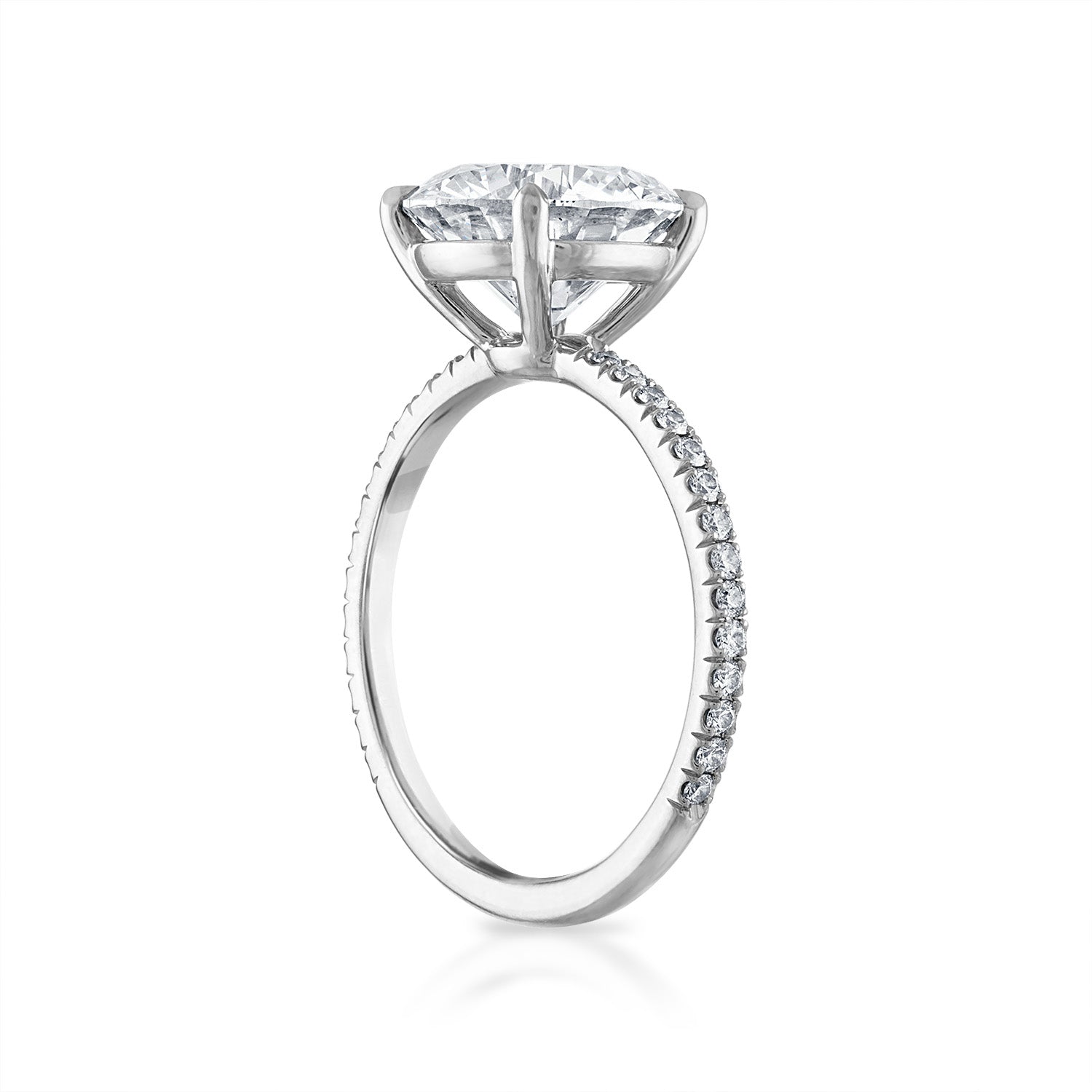 Round Brilliant Cut Pave Engagement Ring