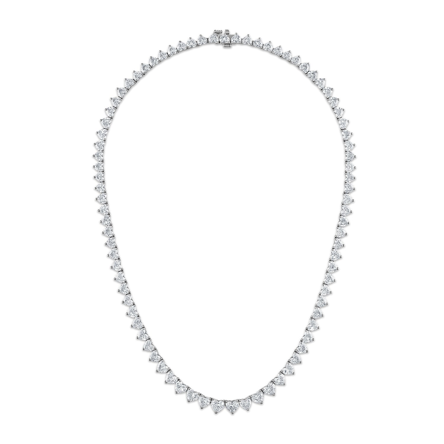 Signature Heart Shape Diamond Tennis Necklace
