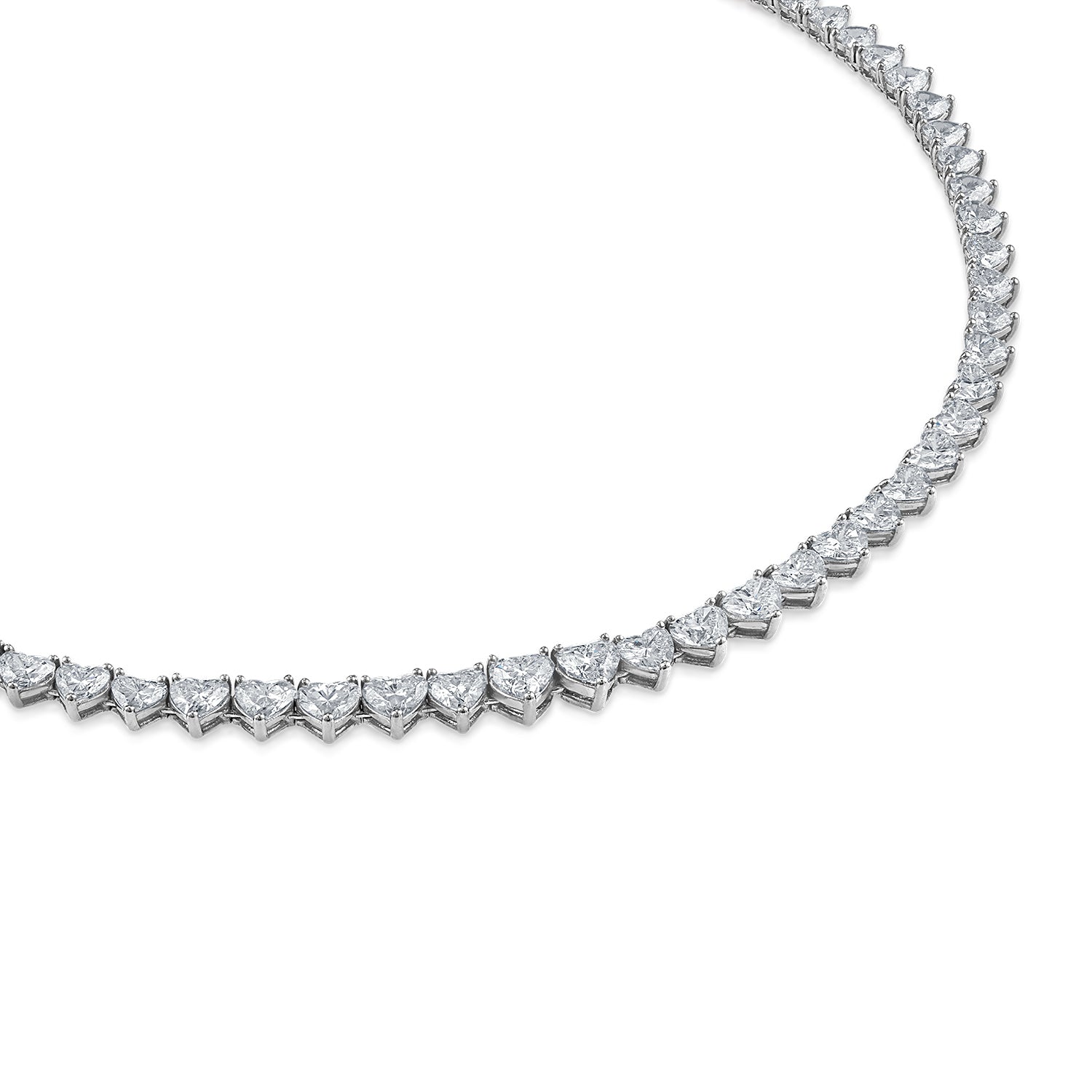 Signature Heart Shape Diamond Tennis Necklace