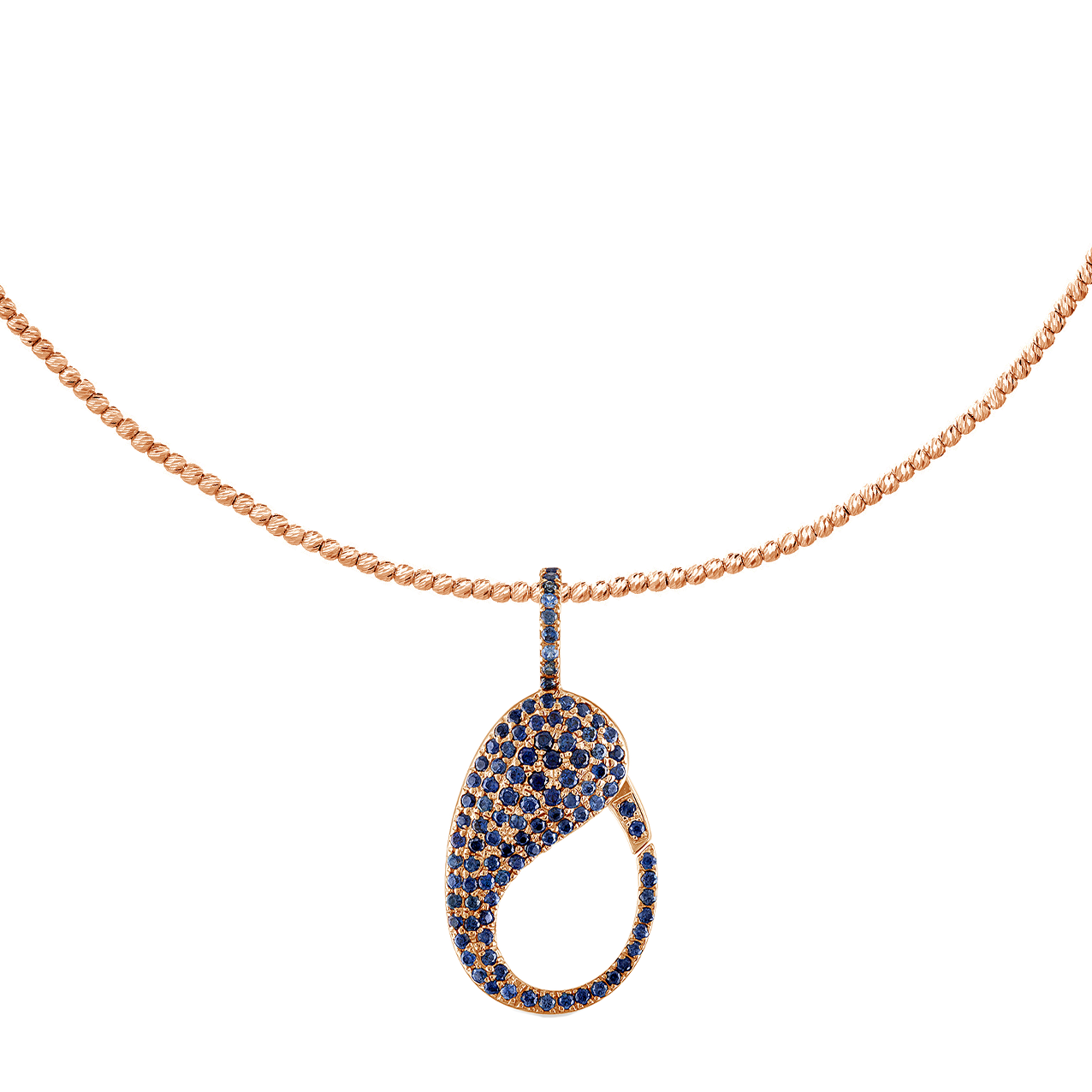 Blue Sapphire Pave Lock Charm