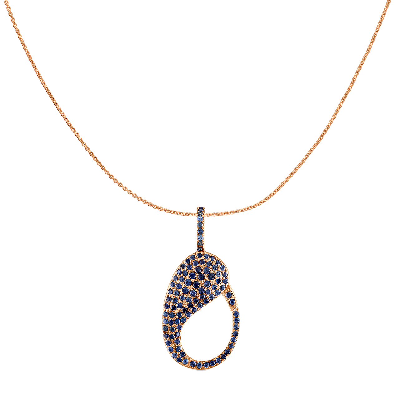 Blue Sapphire Pave Lock Charm