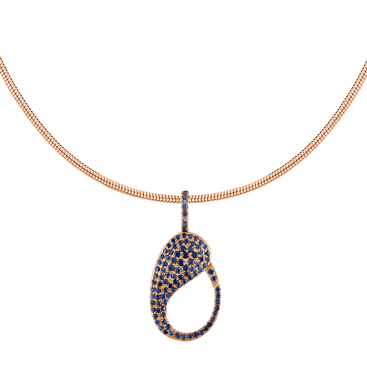 Blue Sapphire Pave Lock Charm