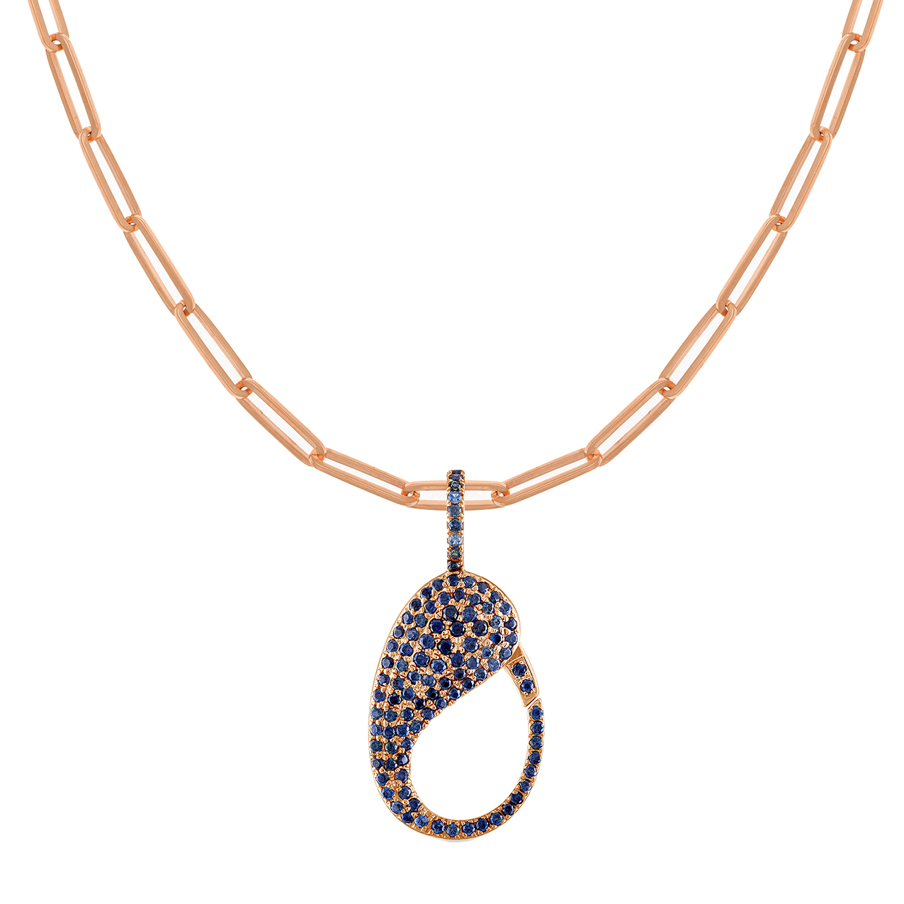 Blue Sapphire Pave Lock Charm