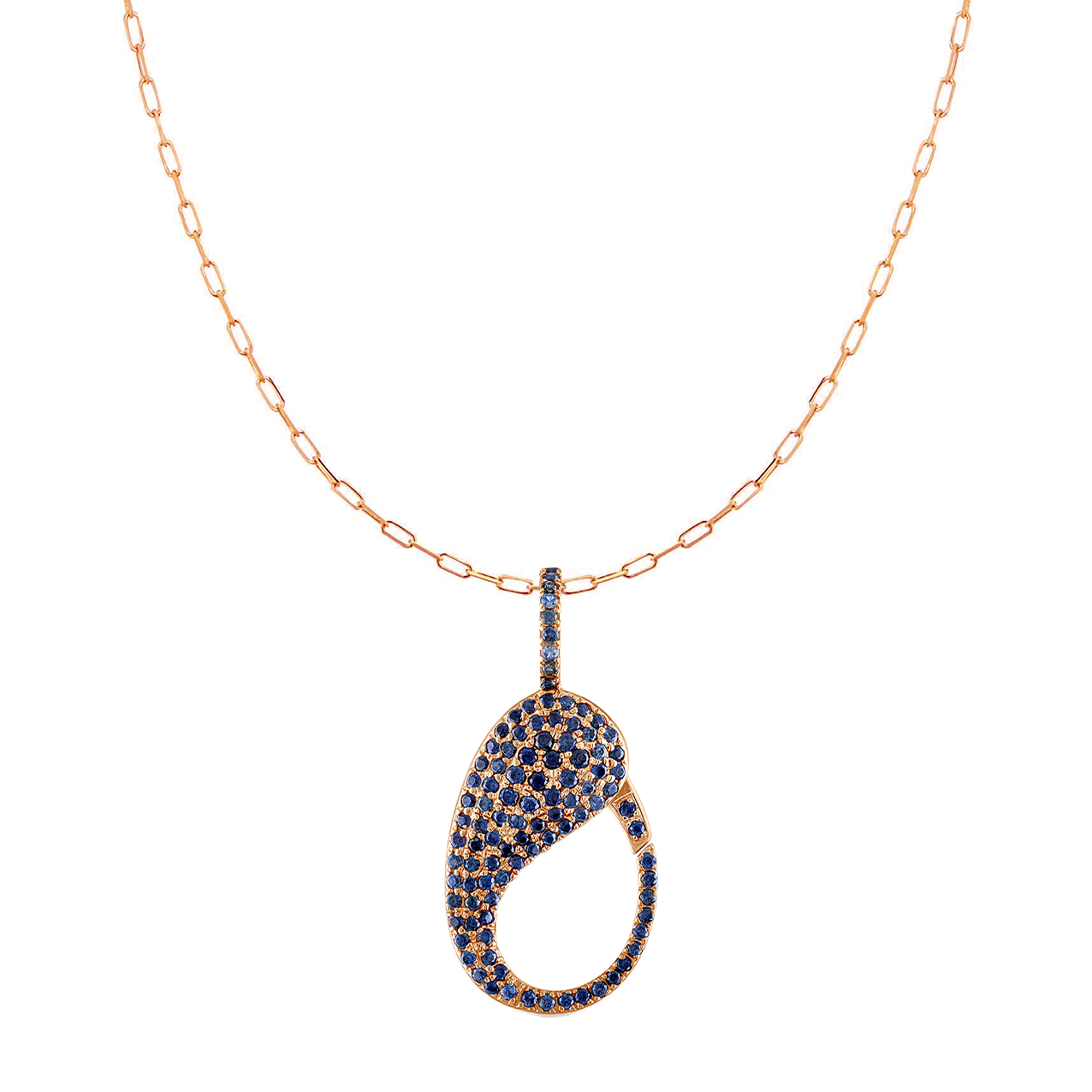 Blue Sapphire Pave Lock Charm