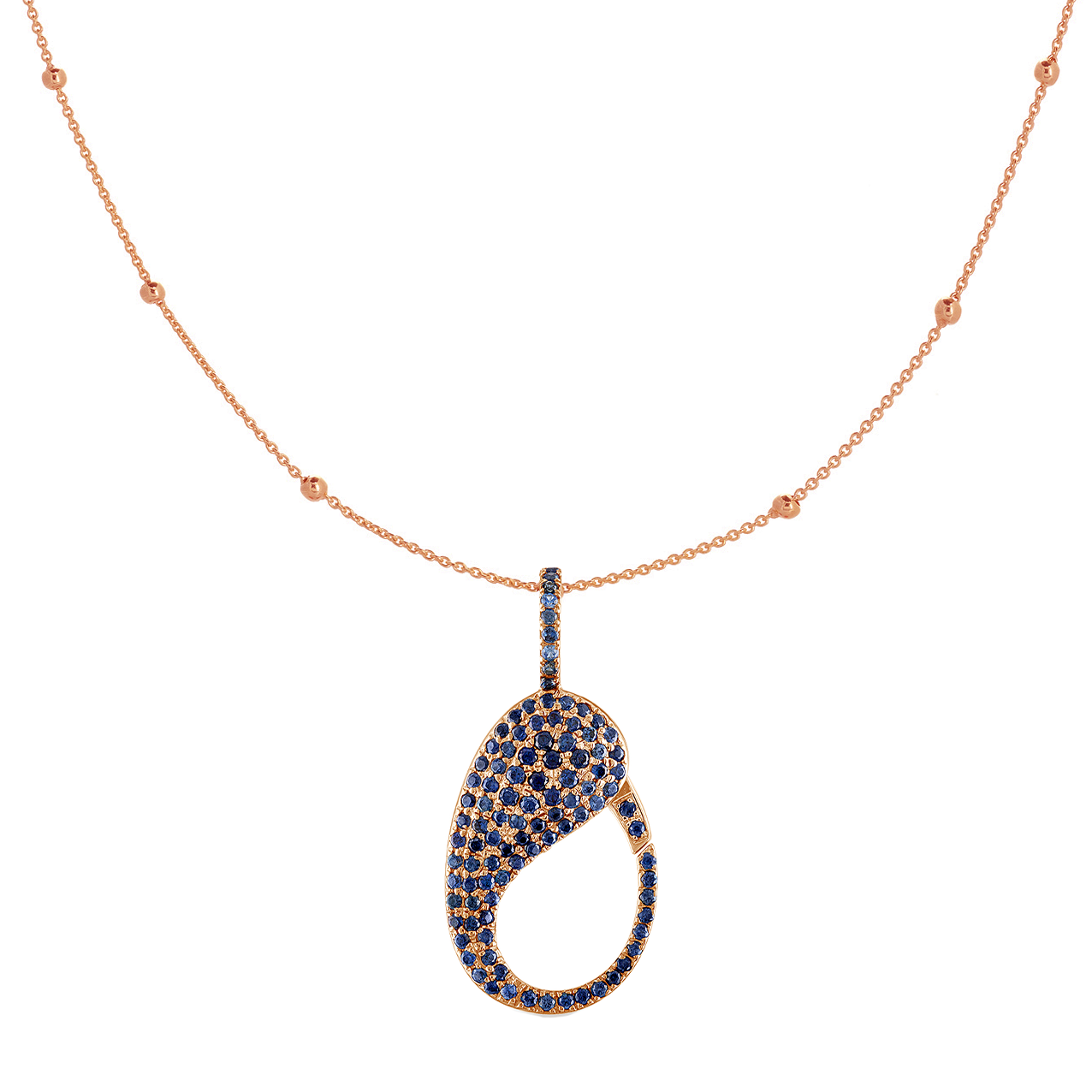Blue Sapphire Pave Lock Charm