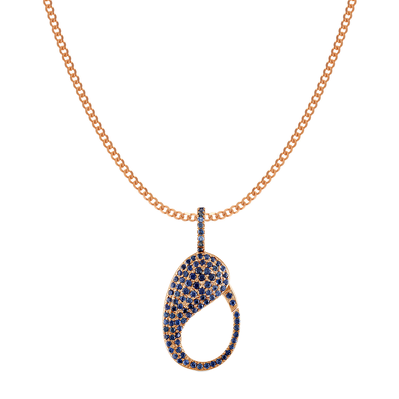 Blue Sapphire Pave Lock Charm