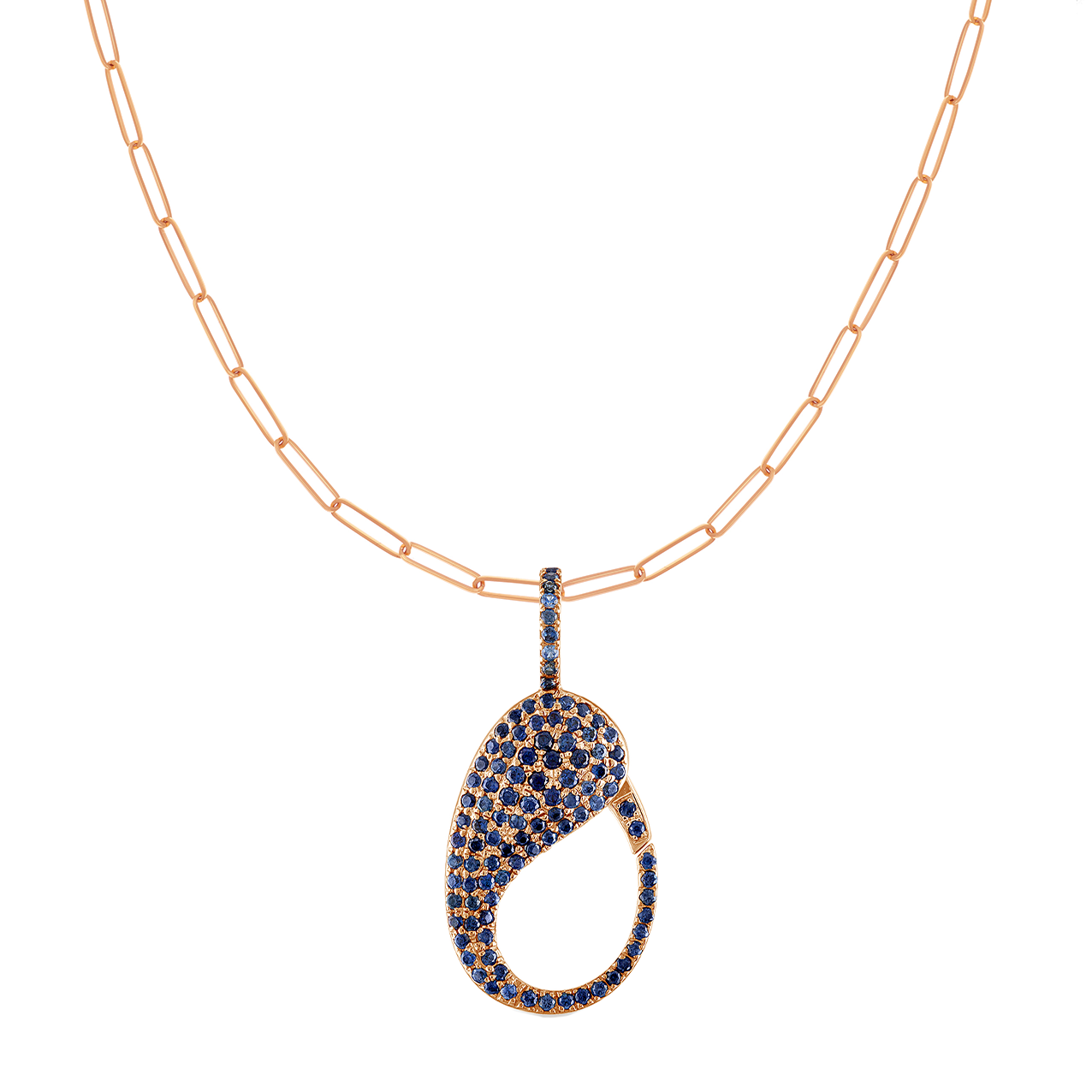Blue Sapphire Pave Lock Charm