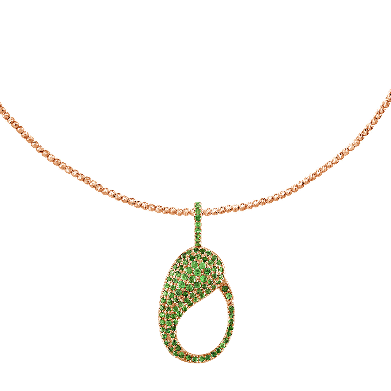 Green Tsavorite Pave Lock Charm