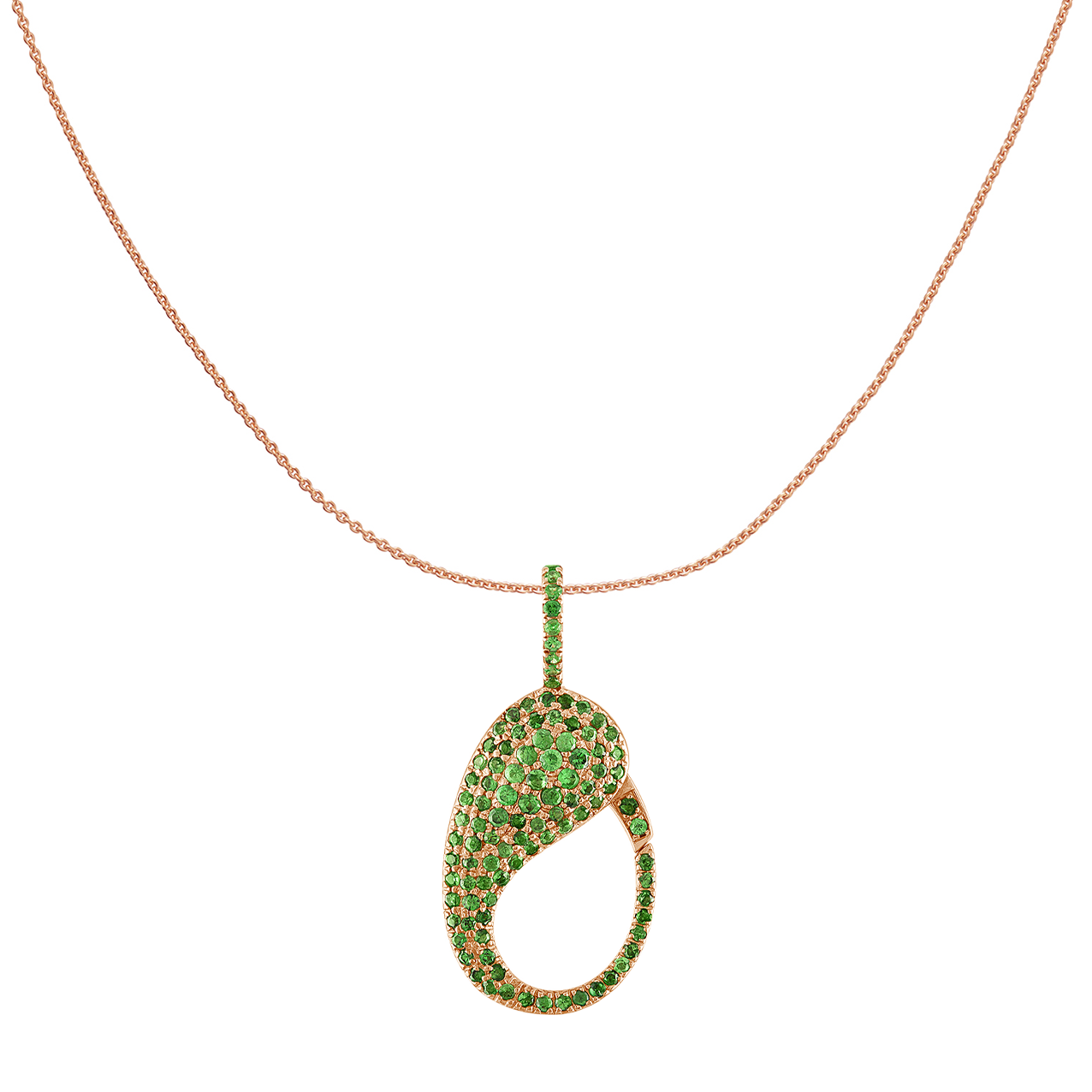 Green Tsavorite Pave Lock Charm