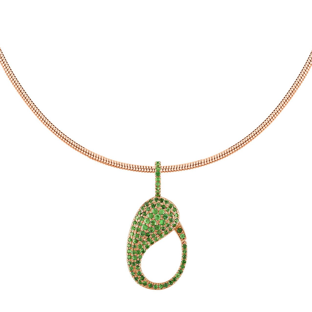 Green Tsavorite Pave Lock Charm