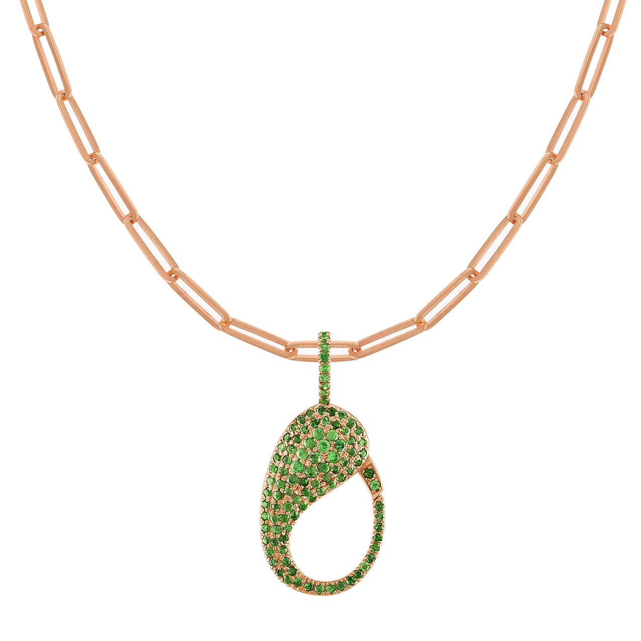 Green Tsavorite Pave Lock Charm