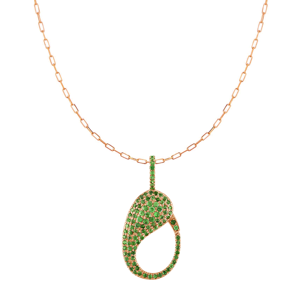 Green Tsavorite Pave Lock Charm