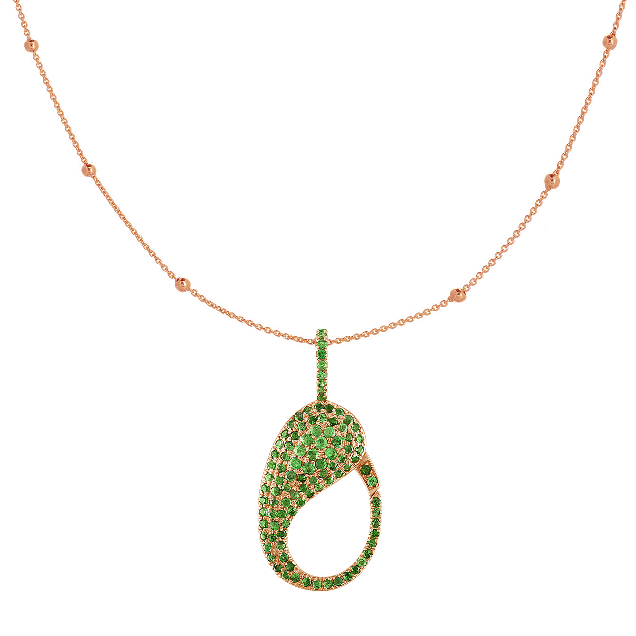 Green Tsavorite Pave Lock Charm