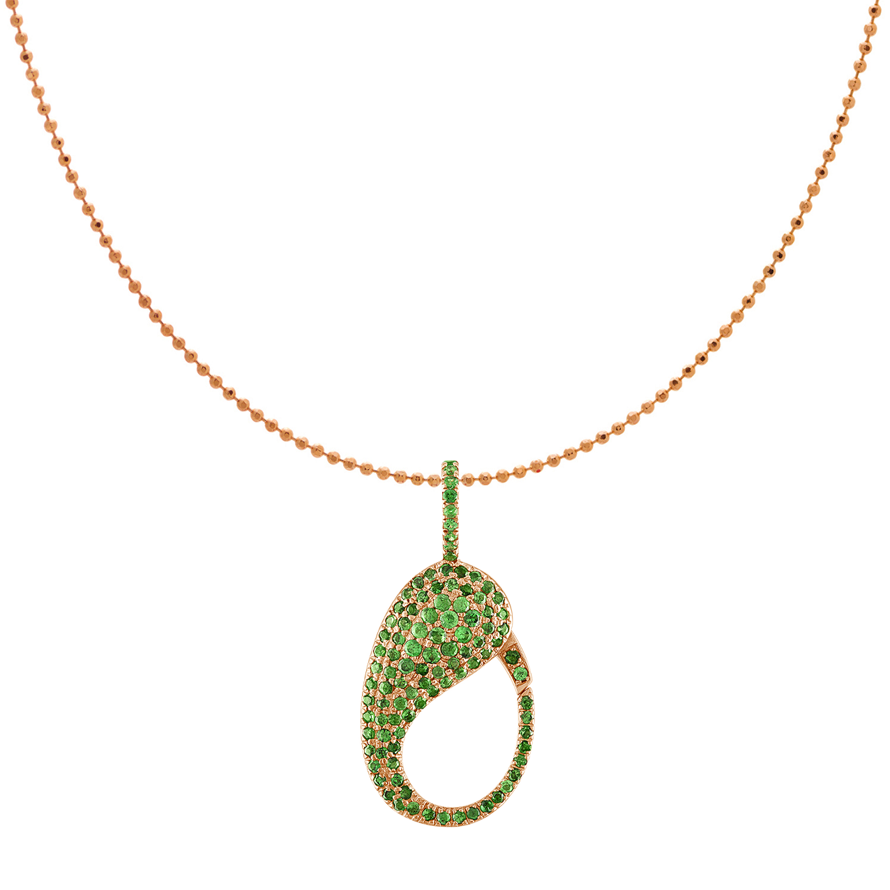 Green Tsavorite Pave Lock Charm
